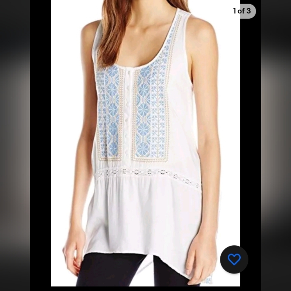 KAREN KANE Embroidered Sleeveless Top Sz. M‎
